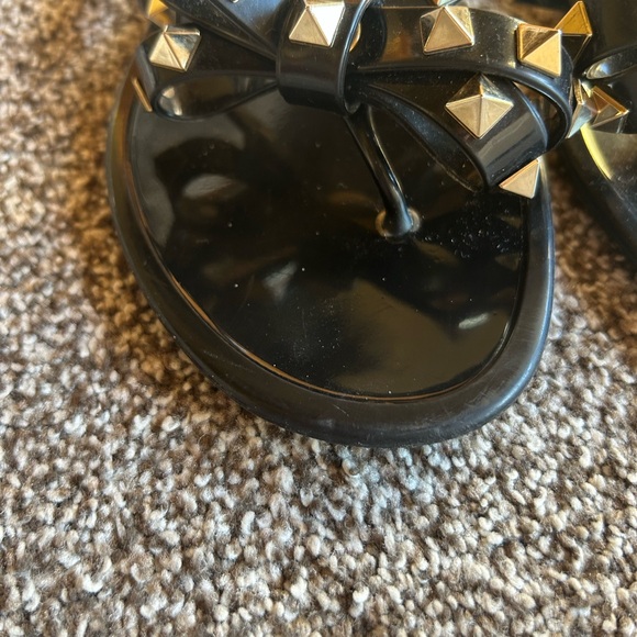 Valentino Black Rockstud Sandals - Picture 4 of 6